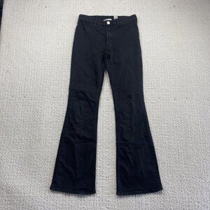 Y2K H&M Pants Girl Sz 18 US Black Denim Wide Leg Flare Low Rise Boot Cut Cowboy